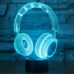 Headset Shape 3D Touch Switch Control LED Light , 7 Colour Discoloration Creative Visual Stereo Lamp Desk Lamp Night Light - Image 9