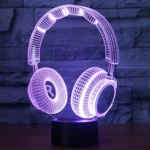 Headset Shape 3D Touch Switch Control LED Light , 7 Colour Discoloration Creative Visual Stereo Lamp Desk Lamp Night Light - Image 10