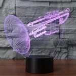 Trumpet Shape 3D Touch Switch Control LED Light , 7 Colour Discoloration Creative Visual Stereo Lamp Desk Lamp Night Light - Image 11