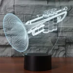 Trumpet Shape 3D Touch Switch Control LED Light , 7 Colour Discoloration Creative Visual Stereo Lamp Desk Lamp Night Light - Image 12