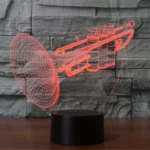 Trumpet Shape 3D Touch Switch Control LED Light , 7 Colour Discoloration Creative Visual Stereo Lamp Desk Lamp Night Light - Image 6