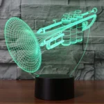 Trumpet Shape 3D Touch Switch Control LED Light , 7 Colour Discoloration Creative Visual Stereo Lamp Desk Lamp Night Light - Image 7