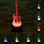 Electric Guitar Shape 3D Touch Switch Control LED Light , 7 Color Discoloration Creative Visual Stereo Lamp Desk Lamp Night Light