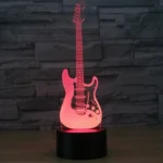 Electric Guitar Shape 3D Touch Switch Control LED Light , 7 Color Discoloration Creative Visual Stereo Lamp Desk Lamp Night Light - Image 6