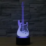 Electric Guitar Shape 3D Touch Switch Control LED Light , 7 Color Discoloration Creative Visual Stereo Lamp Desk Lamp Night Light - Image 8