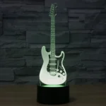 Electric Guitar Shape 3D Touch Switch Control LED Light , 7 Color Discoloration Creative Visual Stereo Lamp Desk Lamp Night Light - Image 9