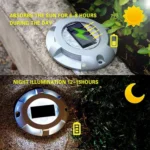 LED Solar Powered Embedded Ground Lamp IP68 Waterproof Outdoor Garden Lawn Lamp - Image 6
