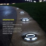 4 PCS LED Solar Powered Embedded Ground Lamp IP68 Waterproof Outdoor Garden Lawn Lamp - Image 5