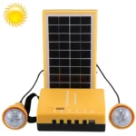 Rechargeable LED Solar Energy Kit, Multi-function Portable with Bulbs, Support TF Card, AC 220V, US/EU Plug