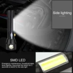 10W 450 Lumens IPX4 Waterproof Rechargeable LED Flashlight with Safety Hammer & 3-Modes - Image 9