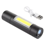 A1 USB Charging Waterproof Fixed Focus XPE + COB Flashlight with 3-Modes & Storage Box - Image 3