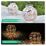 SZ-20004 Solar Lantern Wrought Iron Hollow Lawn Lamp Outdoor Garden Decorative Lamp - Image 5