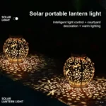 SZ-20004 Solar Lantern Wrought Iron Hollow Lawn Lamp Outdoor Garden Decorative Lamp - Image 7
