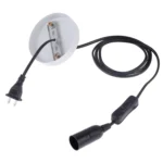 E14 Wire Cap Lamp Holder Chandelier Power Socket with Switch & Base & 1.5m Extension Cable, US Plug - Image 2