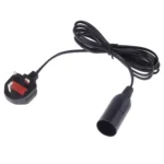 E14 Wire Cap Lamp Holder Chandelier Power Socket with 1.8m Extension Cable, Big UK Plug - Image 2