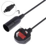 E14 Wire Cap Lamp Holder Chandelier Power Socket with 1.8m Extension Cable, Big UK Plug - Image 3