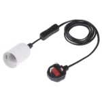 E27 Wire Cap Switch Lamp Holder Chandelier Power Socket with 1.8m Extension Cable, Big UK Plug - Image 2