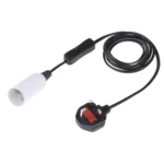 E14 Wire Cap Switch Lamp Holder Chandelier Power Socket with 1.8m Extension Cable, Big UK Plug