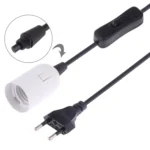E27 Wire Cap Switch Lamp Holder Chandelier Power Socket with 1.2m Extension Cable, Small UK Plug - Image 3