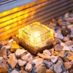 Solar Powered Square Tempered Glass Outdoor LED Buried Light Garden Decoration Lamp IP55 Waterproof，Size: 7 x 7 x 5cm - Image 4
