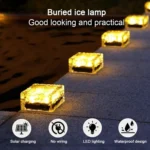 Solar Powered Square Tempered Glass Outdoor LED Buried Light Garden Decoration Lamp IP55 Waterproof，Size: 7 x 7 x 5cm - Image 5