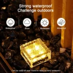 Solar Powered Square Tempered Glass Outdoor LED Buried Light Garden Decoration Lamp IP55 Waterproof，Size: 7 x 7 x 5cm - Image 6