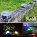 Solar Powered Square Tempered Glass Outdoor LED Buried Light Garden Decoration Lamp IP55 Waterproof，Size: 7 x 7 x 5cm - Image 7