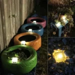 Solar Powered Square Tempered Glass Outdoor LED Buried Light Garden Decoration Lamp IP55 Waterproof，Size: 7 x 7 x 5cm - Image 10