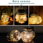 Solar Energy Glass Bottle Pendent Lamp IP55 Waterproof Outdoor Garden Decoration Light - Image 5
