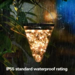 Solar Energy Conical Starlight Pendent Lamp IP55 Waterproof Outdoor Garden Decoration Light - Image 7