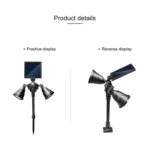 Solar Powered Robot LED Spotlight Double-headed Smart Sensor Light for Outdoor Lawn - Image 5