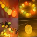 Battery Powered 3.2m 20 LEDs Cotton Thread Colour Egg Lamp String Easter Holiday Party Household Decorative Light - Image 2