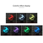 Surf Riding Shape 3D Colorful LED Vision Light Table Lamp, USB Touch Version - Image 3