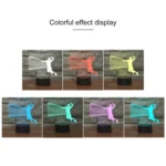 Playing Volleyball Shape 3D Colorful LED Vision Light Table Lamp, 16 Colors Remote Control Version - Image 3