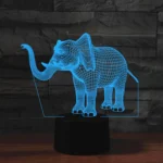 Elephant Shape 3D Colorful LED Vision Light Table Lamp, USB Touch Version - Image 2