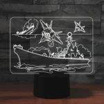 Airplane Group Shape 3D Colorful LED Vision Light Table Lamp, 16 Colors Remote Control Version - Image 2