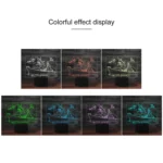 Airplane Group Shape 3D Colorful LED Vision Light Table Lamp, 16 Colors Remote Control Version - Image 3
