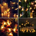 6.5m 30 LEDs Bee Solar Powered Warm White Outdoor Garden Decorative String Light Fairy Lamp with 100mA / 1.2V Solar Panel - Image 5