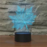 Maple Leaf Shape 3D Colorful LED Vision Light Table Lamp, USB & Battery Version - Image 2