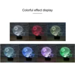 Rugby Hat Flower Shape 3D Colorful LED Vision Light Table Lamp, USB & Battery Version - Image 3