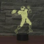 Rugby Quarterback Shape 3D Colorful LED Vision Light Table Lamp, Charging Touch Version - Image 2