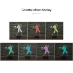Rugby Quarterback Shape 3D Colorful LED Vision Light Table Lamp, Charging Touch Version - Image 3