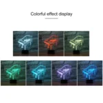 Piano Shape 3D Colorful LED Vision Light Table Lamp, 16 Colors Remote Control Version - Image 3
