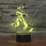 Skate Boy Shape 3D Colorful LED Vision Light Table Lamp, USB Touch Version - Image 2
