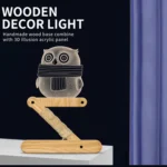 0.5W Children Bedroom Owl Folding Wood Lamp 3D Night Light (Warm Light) - Image 2