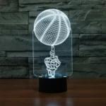 Basketball Black Base Creative 3D LED Decorative Night Light, 16 Color Remote Control Version