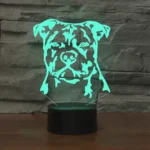 Dog Black Base Creative 3D LED Decorative Night Light, 16 Color Remote Control Version - Image 2