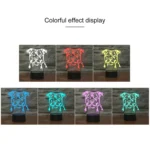 Dog Black Base Creative 3D LED Decorative Night Light, USB with Touch Button Version - Image 3