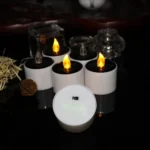 6 PCS Solar Power Candle Lamp, Warm White Light LED Energy Saving Atmosphere Night Light - Image 5