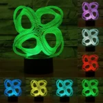 Four Circle Abstract Style 3D Touch Switch Control LED Light , 7 Color Discoloration Creative Visual Stereo Lamp Desk Lamp Night Light